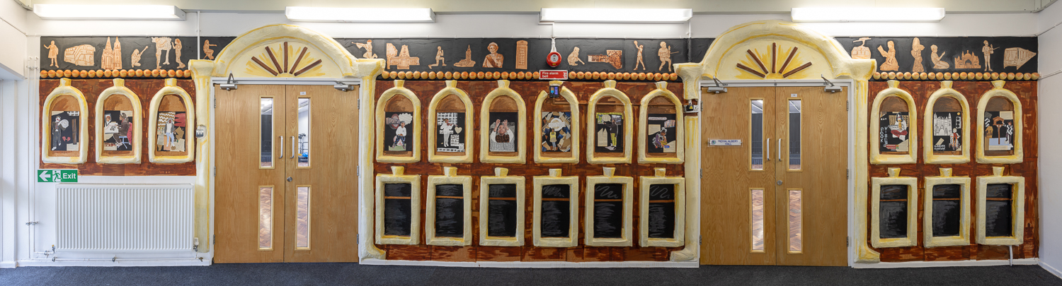 A school hallway imitates the royal albert hall