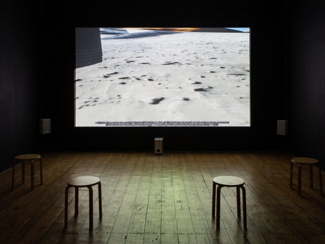 A film is on in a black box Nunnery Gallery