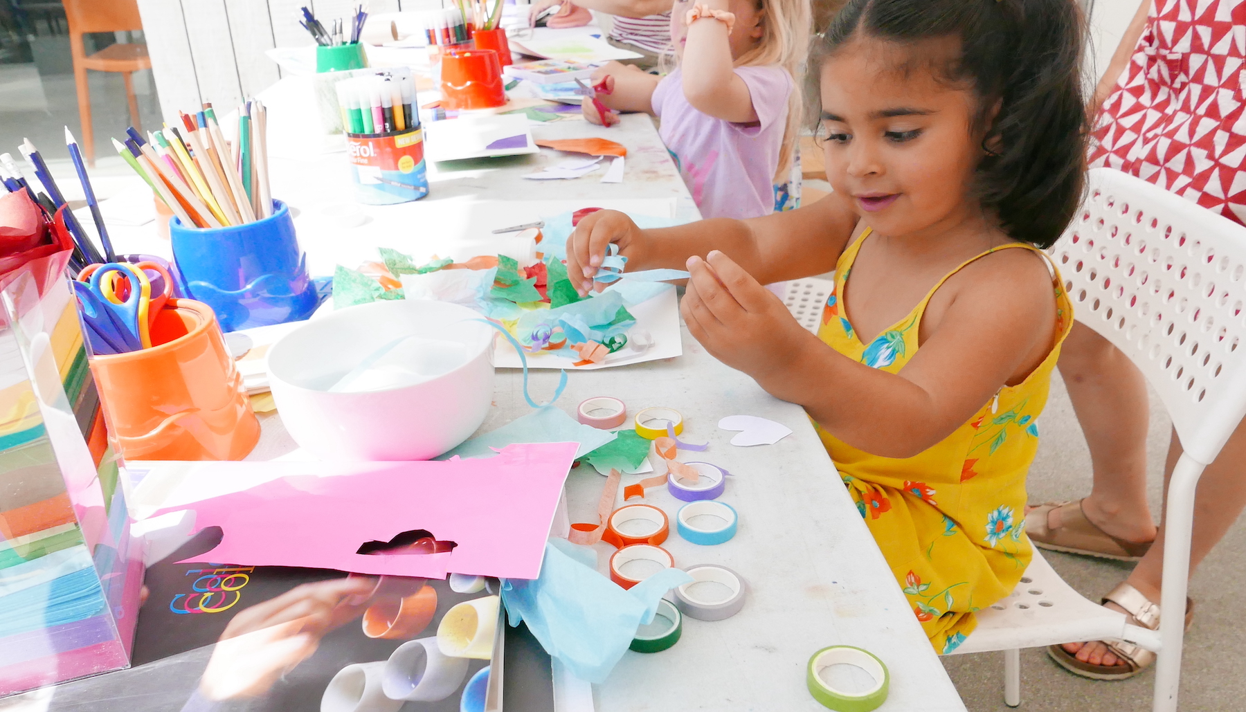 A child at a workshop