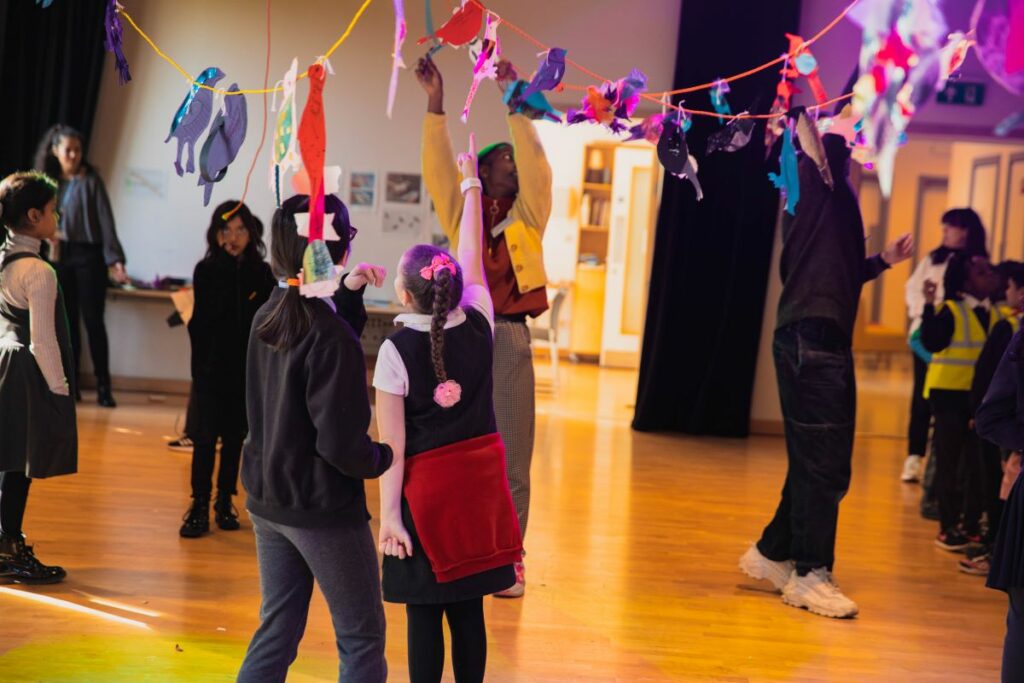 Pupils enjoying poplar celebration