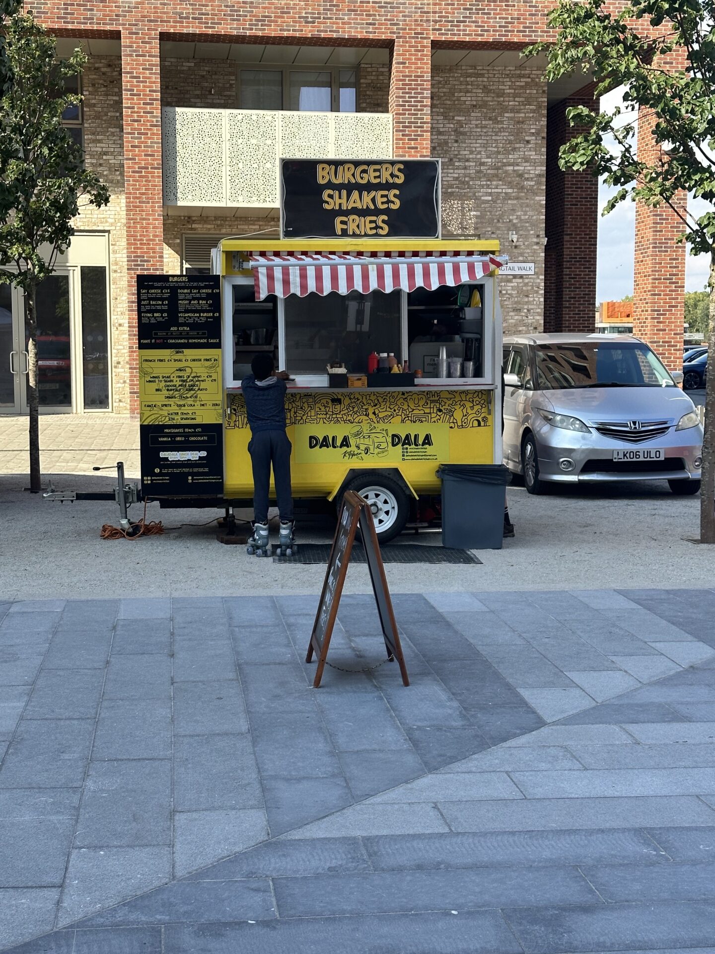 image of a yellow food truck
